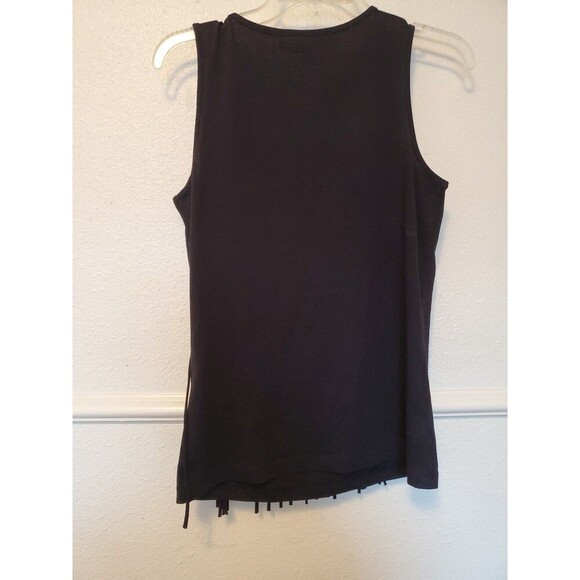 Love Moschino Black Fringe Cut Tank Top 90's Size 6 US NWT $170 - Picture 11 of 16
